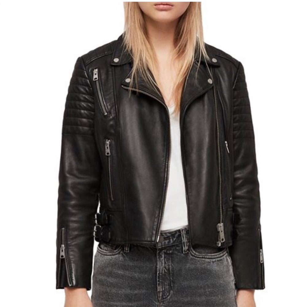 ALLSAINTS Papin Biker Leather Jacket size 4